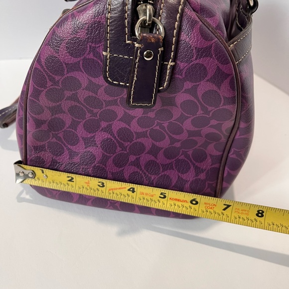 Coach Chealsea Heritage purple leather satchel handbag - Picture 15 of 16